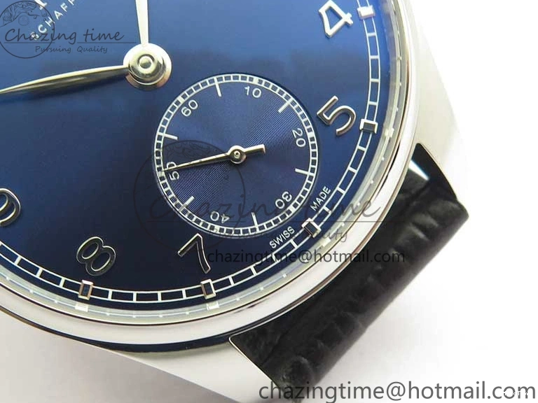 MIROTIME 0426 TimelessDesign Portuguese IW358304 ZF 1:1 Best Edition SS Blue Dial on Leather Strap A 7078